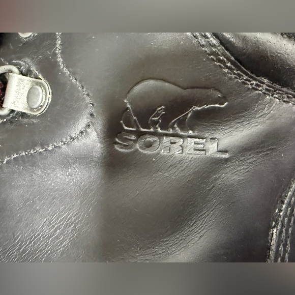 Sorel Women’s Black Leather Conquest Wedge Waterproof Lace Up Ankle Booties - Picture 8 of 11